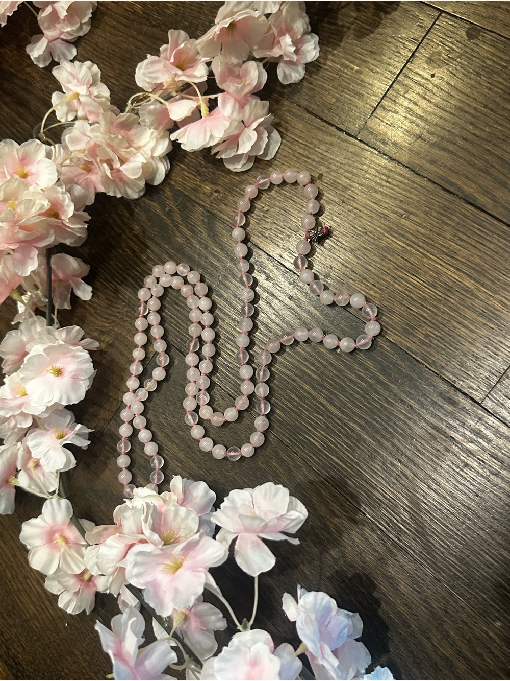 Handmade Rose Quarts 108 Bead Mala for Self Love